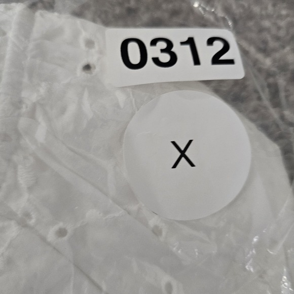 Dex Women Top Blouse White Plus Size X Fit 14/Large Short Sleeves Lace Front 312 - Picture 9 of 9